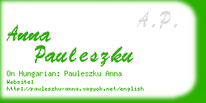 anna pauleszku business card